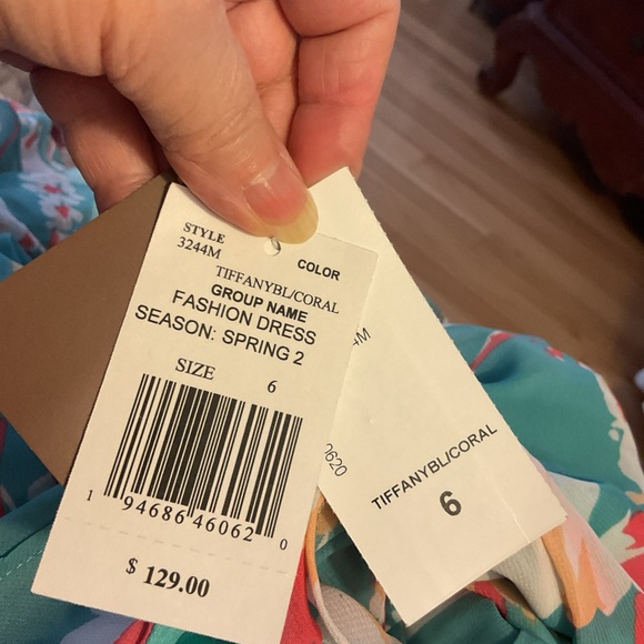 NWT Women's Short Sleeve Ruffle Floral Chiffon Fashion Dress Spring Tiffany - Picture 7 of 14